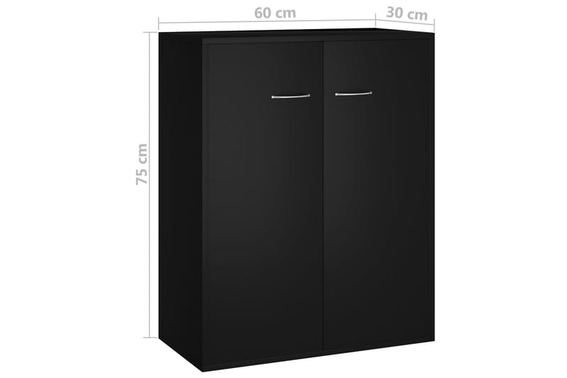Senkki musta 60x30x75 cm lastulevy - Musta - Säilytys - Säilytyskalusteet - Senkki