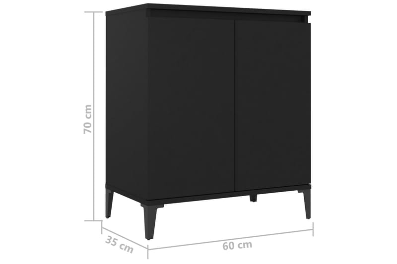 Senkki musta 60x35x70 cm lastulevy - Säilytys - Säilytyskalusteet - Senkki