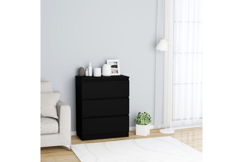 Senkki musta 60x35x76 cm lastulevy - Musta - Säilytys - Säilytyskalusteet - Senkki