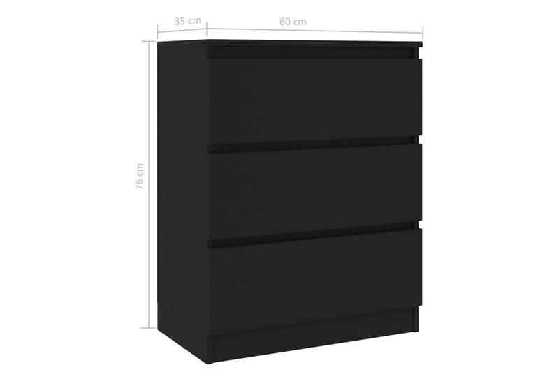 Senkki musta 60x35x76 cm lastulevy - Musta - Säilytys - Säilytyskalusteet - Senkki