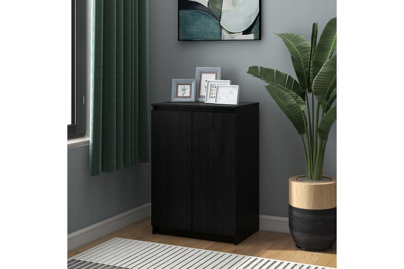 Senkki musta 60x36x84 cm täysi mänty - Musta - Säilytys - Säilytyskalusteet - Senkki