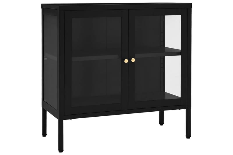 Senkki musta 70x35x70 cm teräs ja lasi - Musta - Säilytys - Säilytyskalusteet - Senkki