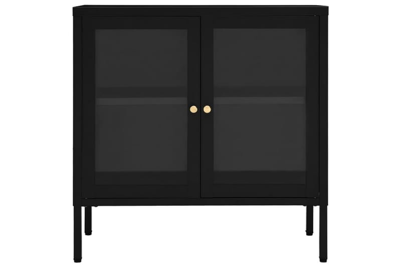 Senkki musta 70x35x70 cm teräs ja lasi - Musta - Säilytys - Säilytyskalusteet - Senkki