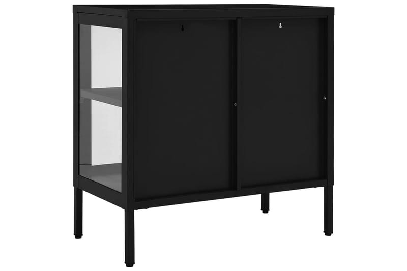 Senkki musta 70x35x70 cm teräs ja lasi - Musta - Säilytys - Säilytyskalusteet - Senkki