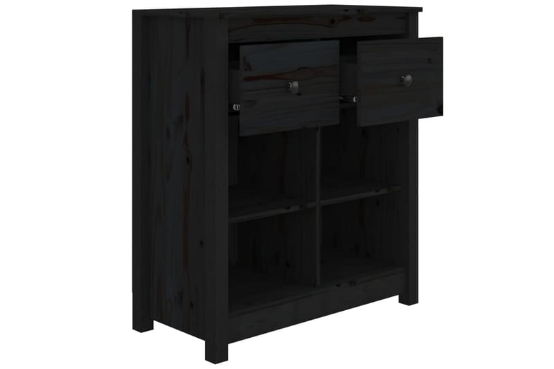 Senkki musta 70x35x80 cm täysi mänty - Musta - Säilytys - Säilytyskalusteet - Senkki