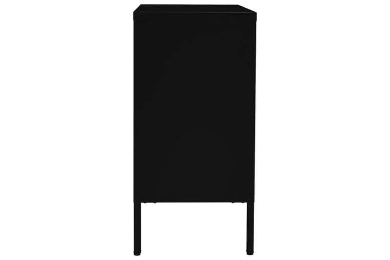 Senkki musta 75x35x70 cm teräs ja karkaistu lasi - Säilytys - Säilytyskalusteet - Senkki