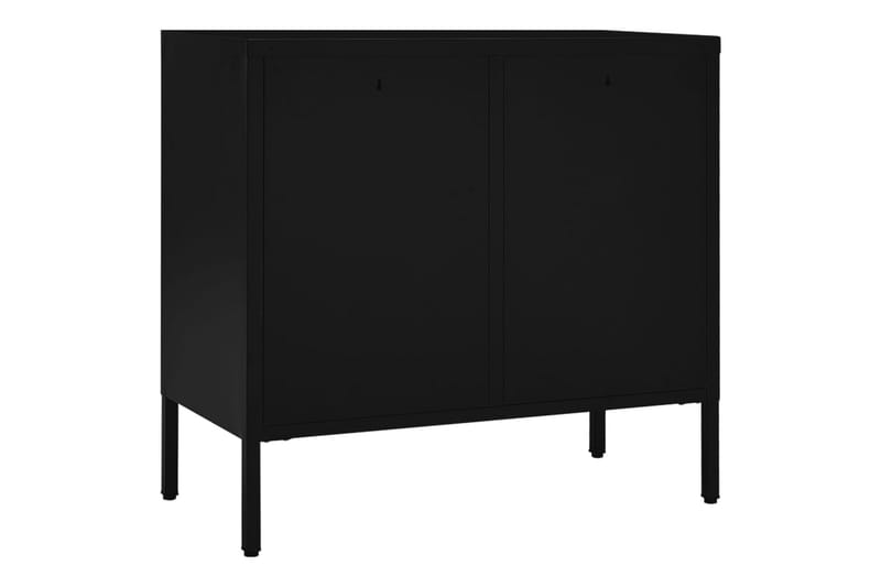 Senkki musta 75x35x70 cm teräs ja karkaistu lasi - Säilytys - Säilytyskalusteet - Senkki