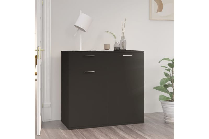 Senkki musta 80x36x75 cm lastulevy - Säilytys - Säilytyskalusteet - Senkki