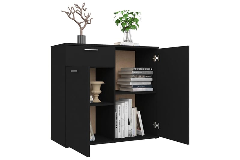Senkki musta 80x36x75 cm lastulevy - Säilytys - Säilytyskalusteet - Senkki