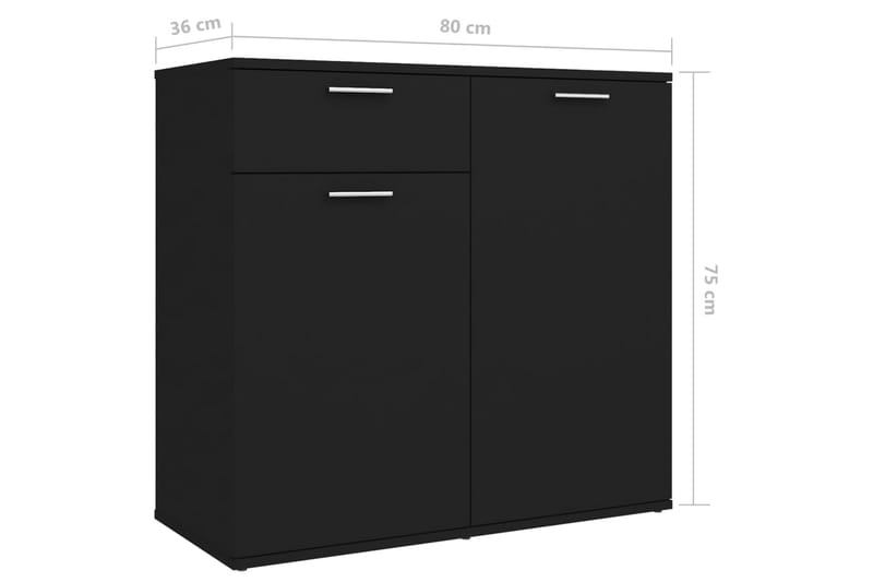 Senkki musta 80x36x75 cm lastulevy - Säilytys - Säilytyskalusteet - Senkki