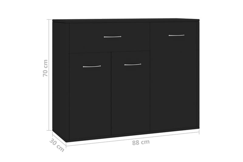 Senkki musta 88x30x70 cm lastulevy - Musta - Säilytys - Säilytyskalusteet - Senkki