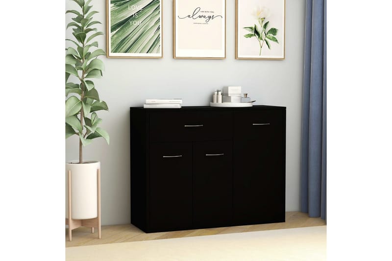 Senkki musta 88x30x70 cm lastulevy - Musta - Säilytys - Säilytyskalusteet - Senkki