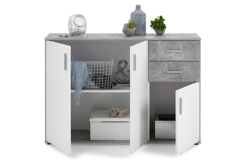 Senkki Nelma 121 cm - Harmaa/Valkoinen - Säilytys - Säilytyskalusteet - Senkki