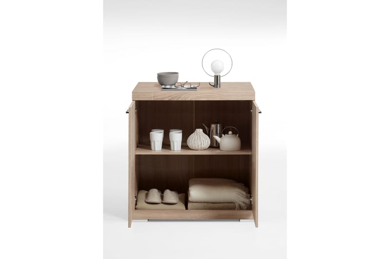 Senkki Rhonda 80x90x50 cm 2 ovea - Vaalea Tammi - Säilytys - Säilytyskalusteet - Senkki