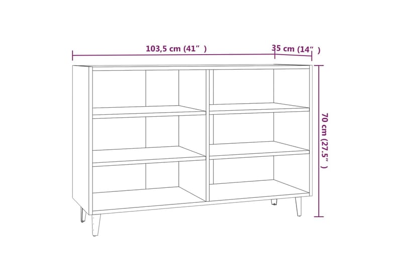 Senkki ruskea tammi 103,5x35x70 cm lastulevy - Ruskea - Säilytys - Säilytyskalusteet - Senkki