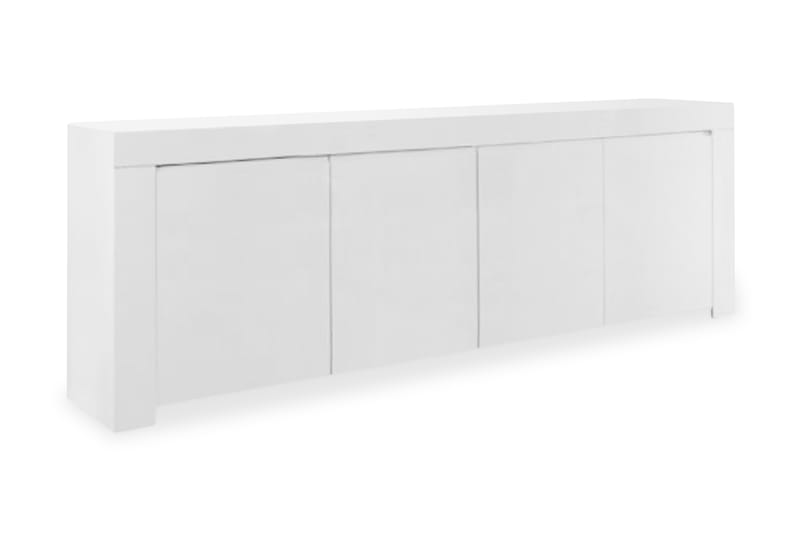 Senkki Salerno 210 cm 4 ovea - Valkoinen Korkeakiilto - Säilytys - Säilytyskalusteet - Senkki