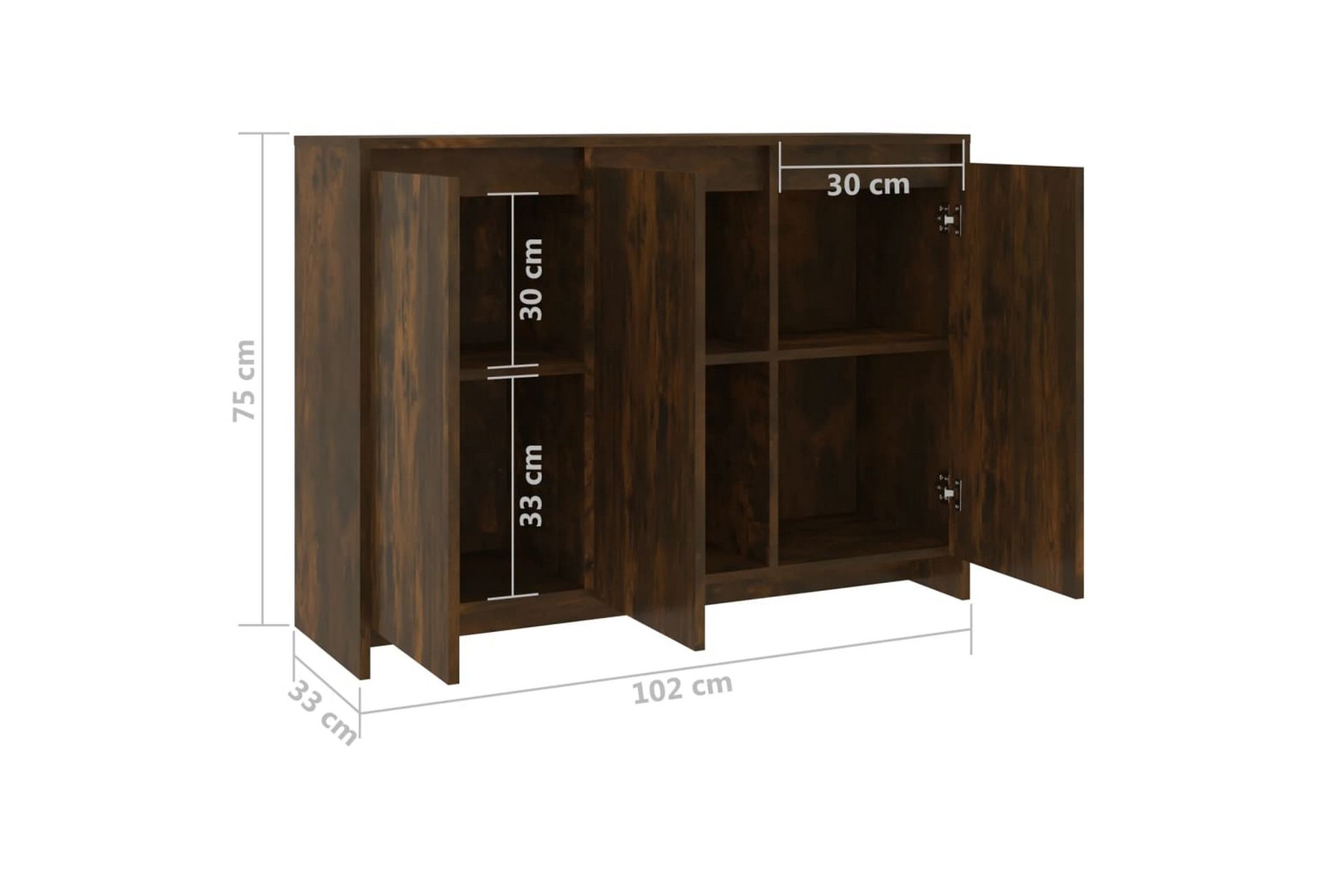 Senkki savutammi 102x33x75 cm lastulevy - Ruskea - Säilytys - Säilytyskalusteet - Senkki