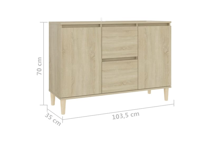 Senkki Sonoma-tammi 103,5x35x70 cm lastulevy - Säilytys - Säilytyskalusteet - Senkki
