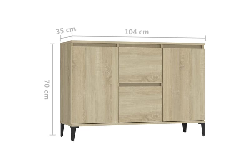 Senkki Sonoma-tammi 104x35x70 cm lastulevy - Ruskea - Säilytys - Säilytyskalusteet - Senkki