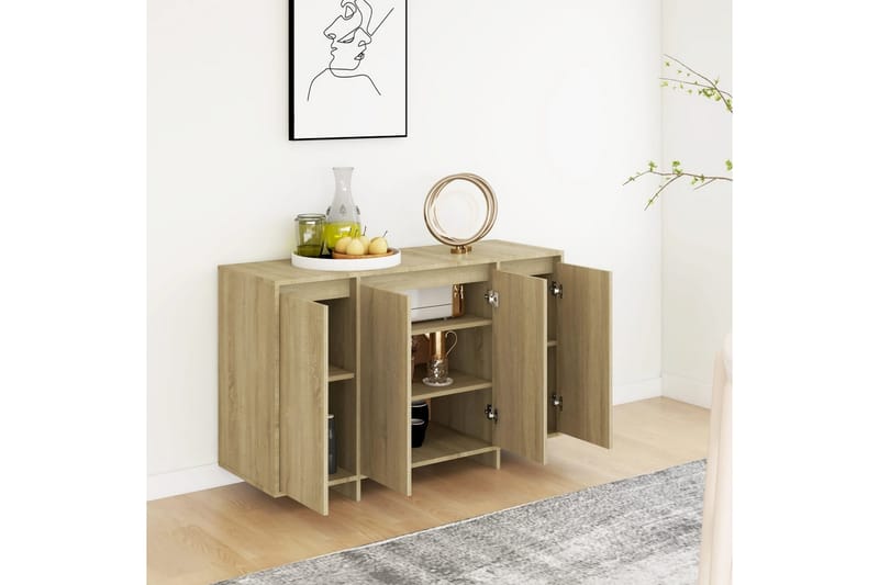 Senkki Sonoma-tammi 120x41x75 cm lastulevy - Beige - Säilytys - Säilytyskalusteet - Senkki