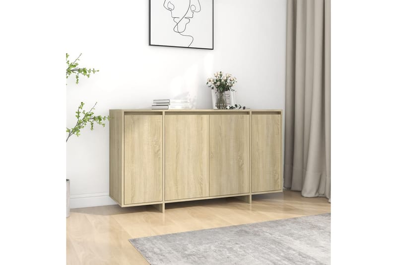 Senkki Sonoma-tammi 135x41x75 cm lastulevy - Beige - Säilytys - Säilytyskalusteet - Senkki