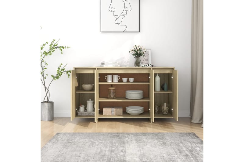Senkki Sonoma-tammi 135x41x75 cm lastulevy - Beige - Säilytys - Säilytyskalusteet - Senkki