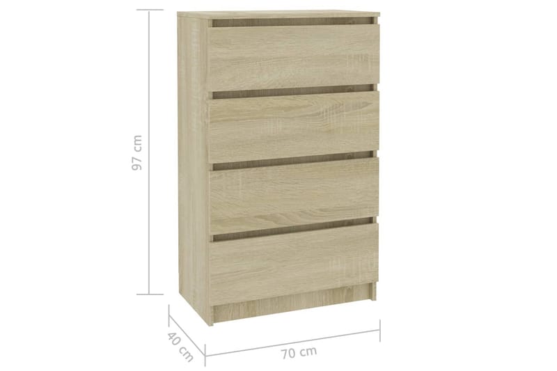Senkki Sonoma-tammi 60x35x98,5 cm lastulevy - Ruskea - Säilytys - Säilytyskalusteet - Senkki