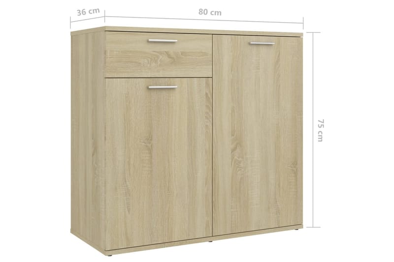 Senkki Sonoma-tammi 80x36x75 cm lastulevy - Säilytys - Säilytyskalusteet - Senkki