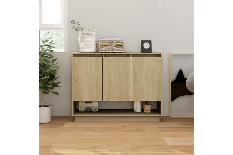 Senkki Sonoma-tammi 97x31x75 cm lastulevy - Beige - Säilytys - Säilytyskalusteet - Senkki