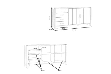 Senkki Strelcha 43x190 cm - Ruskea/Harmaa - Säilytys - Säilytyskalusteet - Senkki