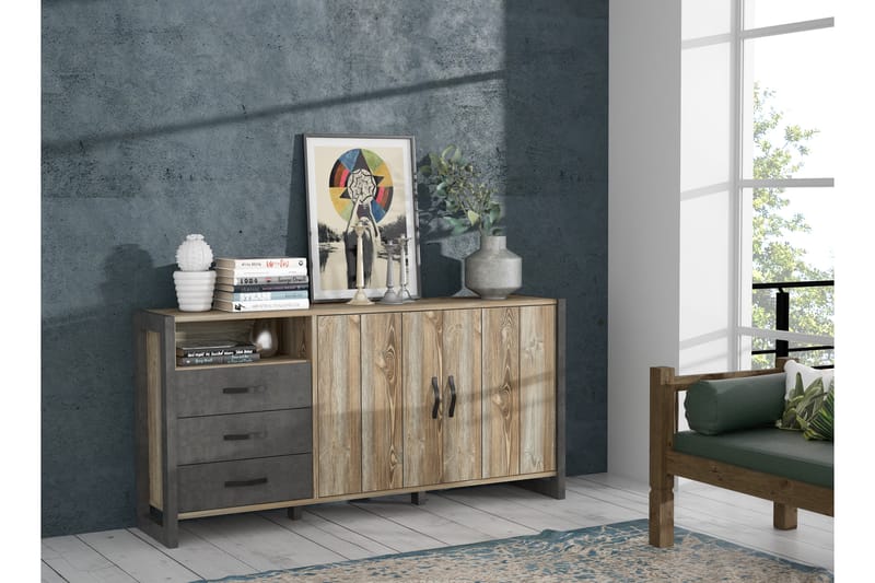 Senkki Strelcha 43x190 cm - Ruskea/Harmaa - Säilytys - Säilytyskalusteet - Senkki