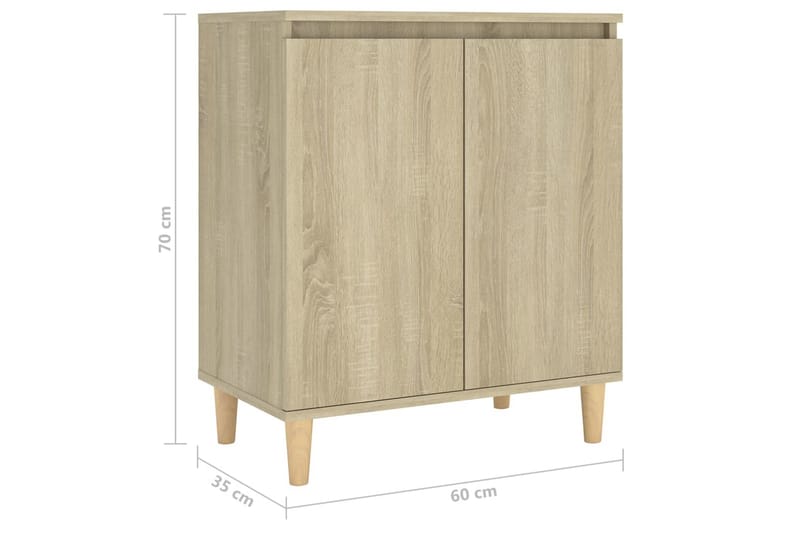 Senkki täyspuujalat Sonoma-tammi 60x35x70cm lastulevy - Säilytys - Säilytyskalusteet - Senkki