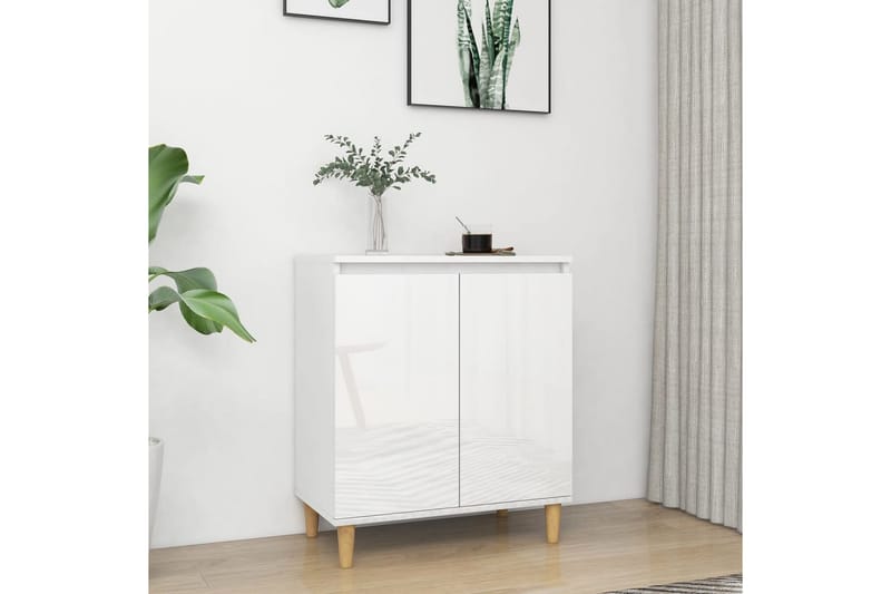 Senkki täyspuujalat valkoinen 60x35x70cm lastulevy - Valkoinen - Säilytys - Säilytyskalusteet - Senkki
