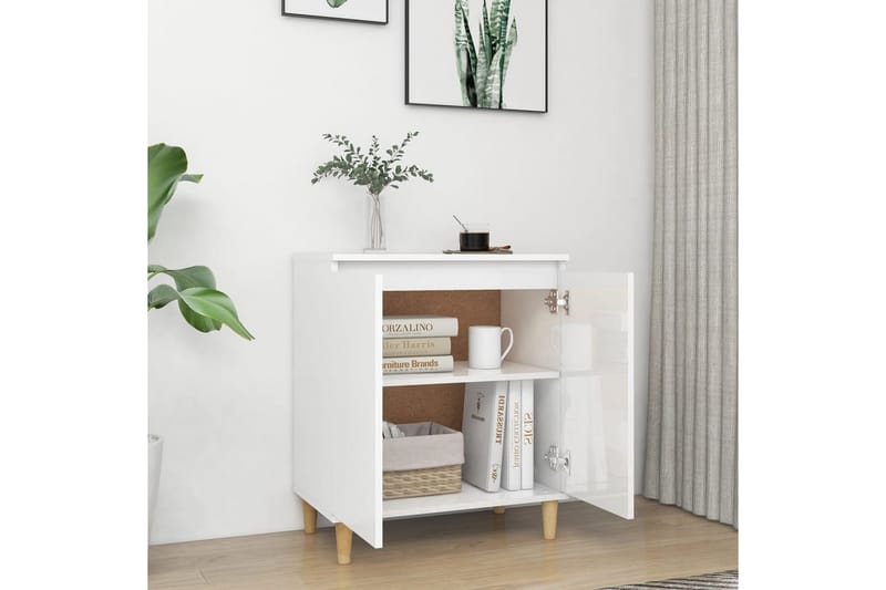 Senkki täyspuujalat valkoinen 60x35x70cm lastulevy - Valkoinen - Säilytys - Säilytyskalusteet - Senkki