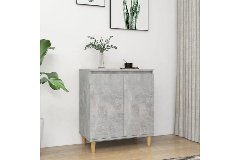 Senkki täyspuujaloilla betoninharmaa 60x35x70cm lastulevy - Säilytys - Säilytyskalusteet - Senkki