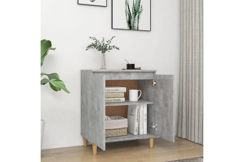 Senkki täyspuujaloilla betoninharmaa 60x35x70cm lastulevy - Säilytys - Säilytyskalusteet - Senkki