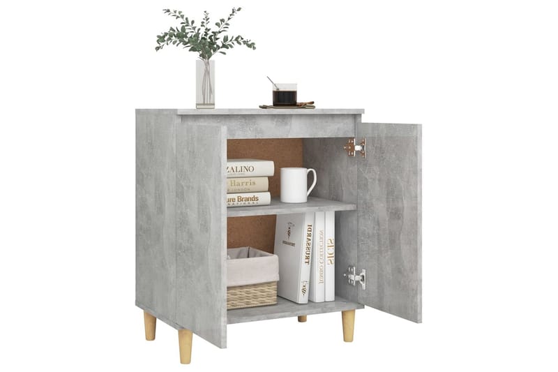 Senkki täyspuujaloilla betoninharmaa 60x35x70cm lastulevy - Säilytys - Säilytyskalusteet - Senkki