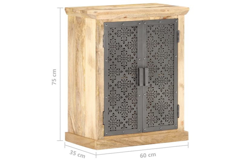 Senkki teräsovilla 60x35x75 cm täysi mangopuu - Musta - Säilytys - Säilytyskalusteet - Senkki