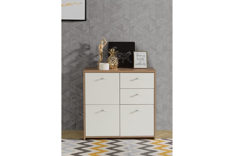 Senkki Toledor 2 laatikkoa 74x77 cm - Ruskea / Valkoinen - Säilytys - Säilytyskalusteet - Senkki