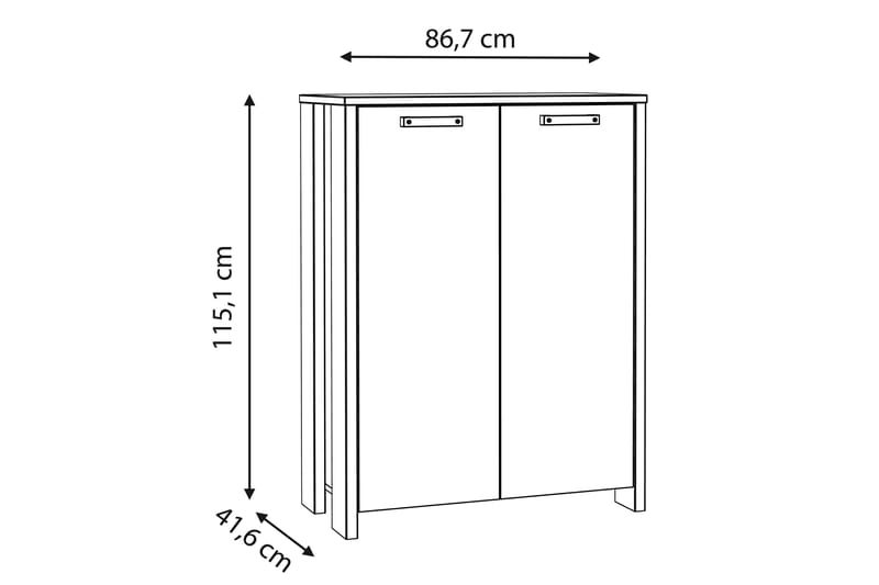 Senkki Trevorton 74x153 cm - Ruskea / Harmaa - Senkki