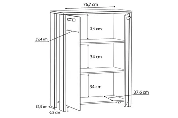 Senkki Trevorton 74x153 cm - Ruskea / Harmaa - Säilytys - Säilytyskalusteet - Senkki