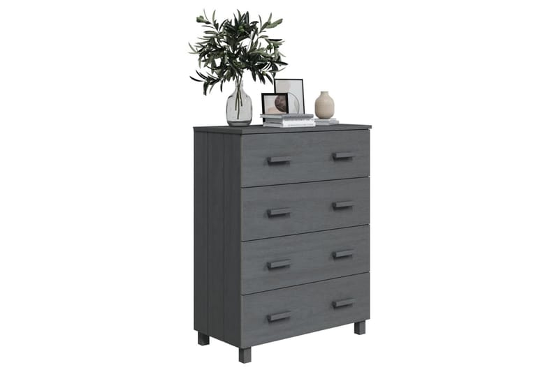 Senkki tummanharmaa 79x40x103,5 cm täysi mänty - Harmaa - Säilytys - Säilytyskalusteet - Senkki