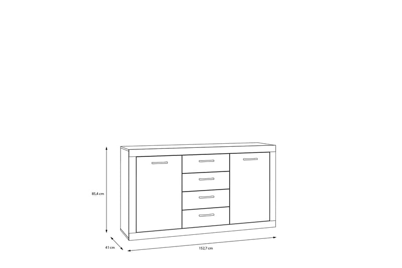 Senkki Uzunkop 41x153 cm - Harmaa/Valkoinen - Säilytys - Säilytyskalusteet - Senkki
