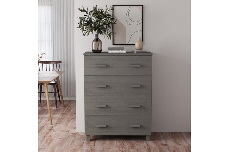 Senkki vaaleanharmaa 79x40x103,5 cm täysi mänty - Harmaa - Säilytys - Säilytyskalusteet - Senkki