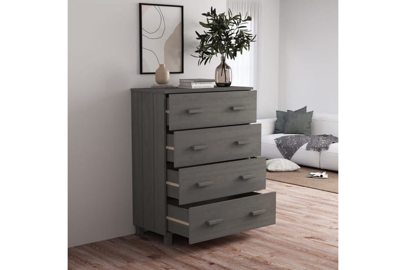 Senkki vaaleanharmaa 79x40x103,5 cm täysi mänty - Harmaa - Säilytys - Säilytyskalusteet - Senkki