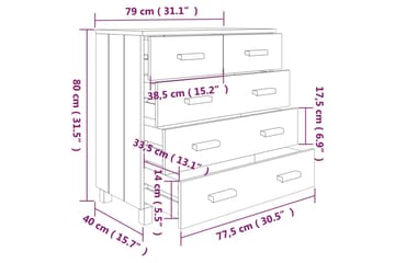 Senkki vaaleanharmaa 79x40x80 cm täysi mänty - Harmaa - Säilytys - Säilytyskalusteet - Senkki