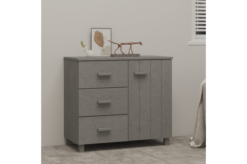 Senkki vaaleanharmaa 90x40x80 cm täysi mänty - Harmaa - Säilytys - Säilytyskalusteet - Senkki