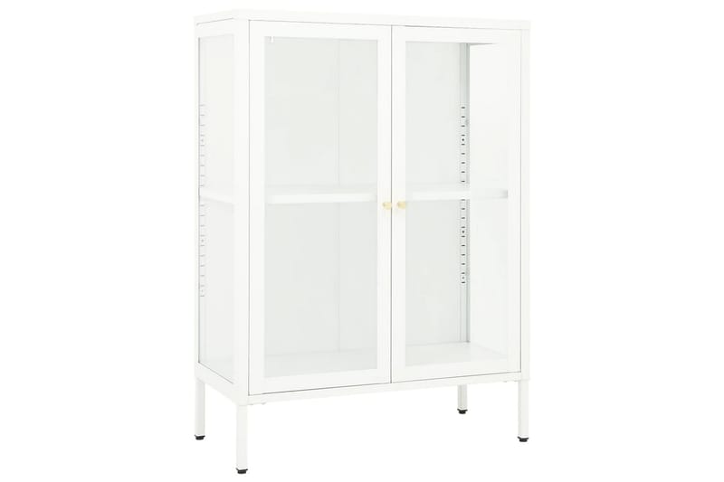 Senkki valkoinen 75x35x105 cm teräs ja lasi - Valkoinen - Säilytys - Säilytyskalusteet - Senkki