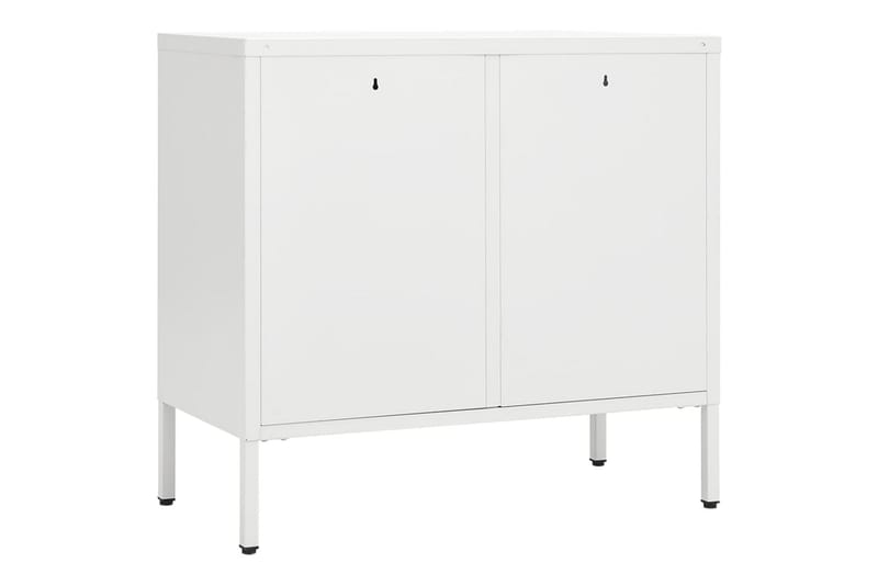 Senkki valkoinen 75x35x70 cm teräs ja karkaistu lasi - Säilytys - Säilytyskalusteet - Senkki