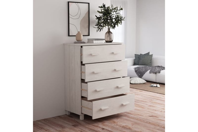 Senkki valkoinen 79x40x103,5 cm täysi mänty - Valkoinen - Säilytys - Säilytyskalusteet - Senkki
